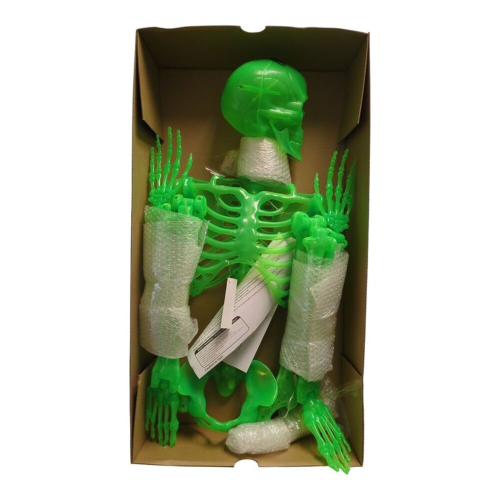 Member's Mark 5' Pre-Lit Color Changing Poseable Skeleton, Green